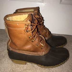 Women's Bean Boots Tumbled-Leather Shearling-Lined